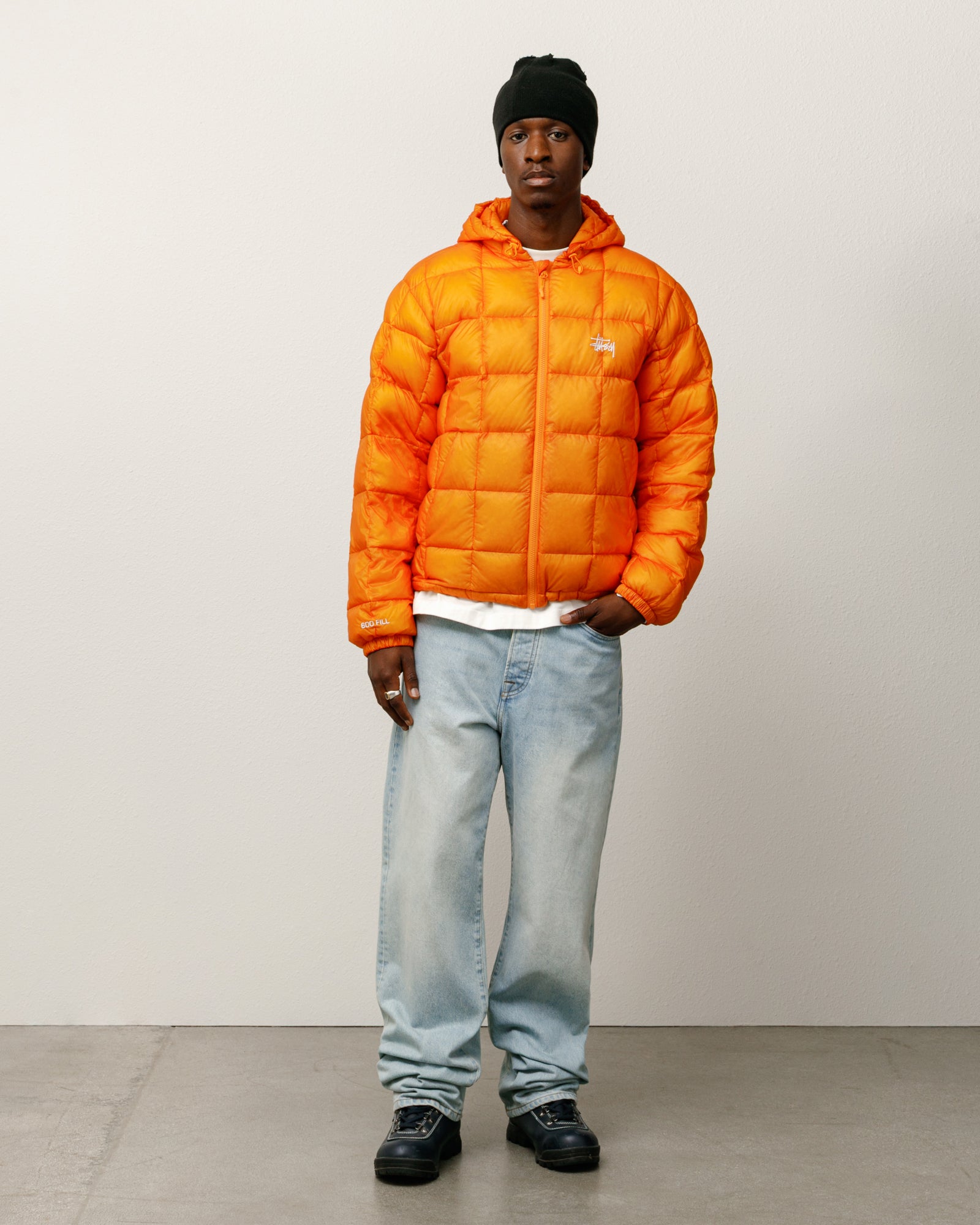 Midweight Hooded Puffer – Orange | Outerwear | Stüssy Korea