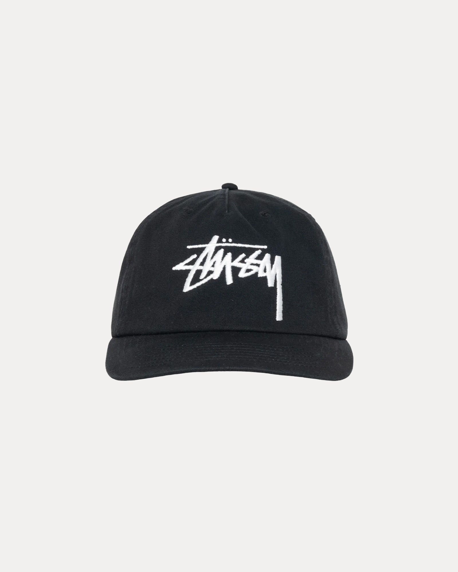 Mid-Depth Big Stock Snapback – Shadow Black Headwear Stüssy Korea
