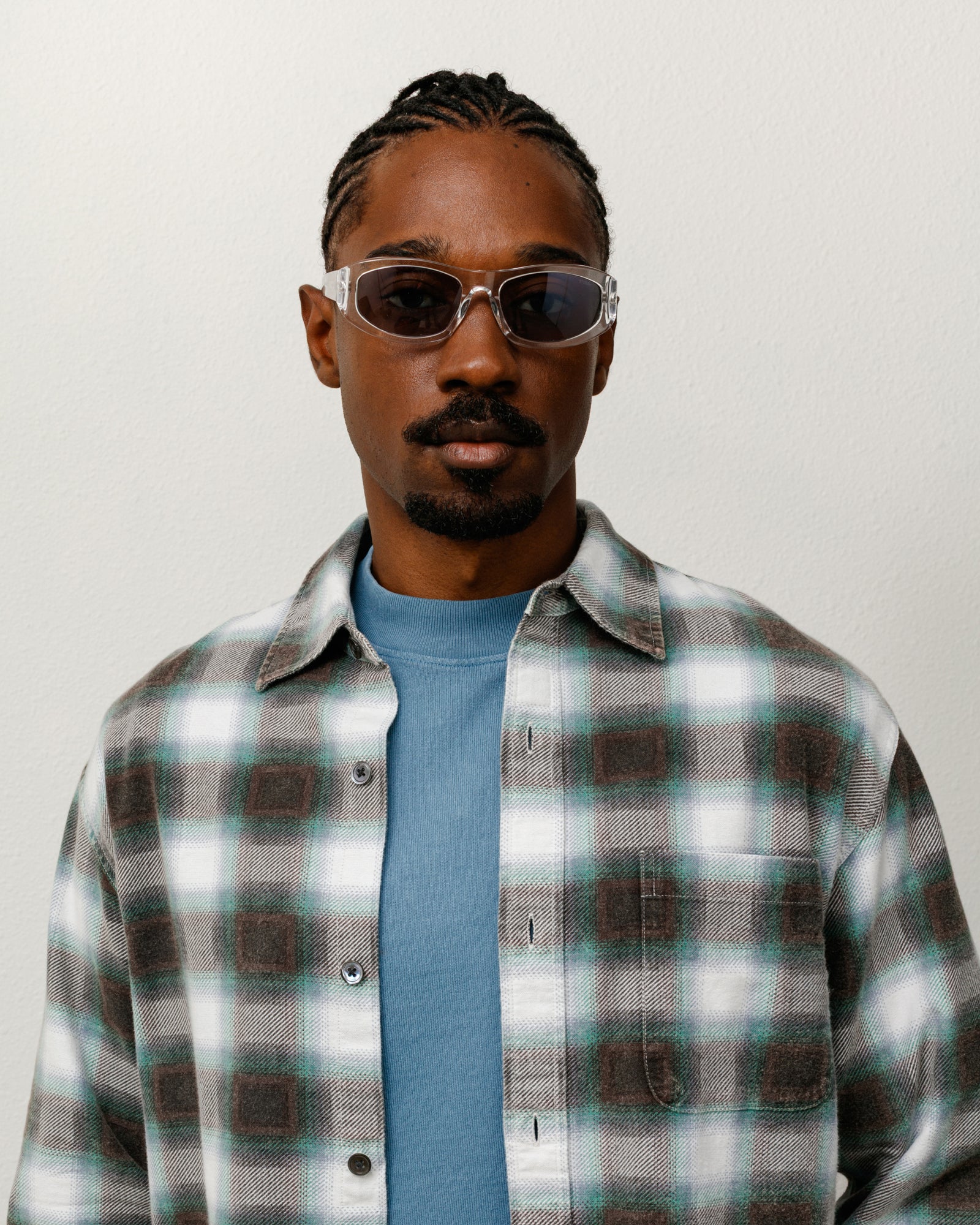 Landon Sunglasses – Crystal / Grey Lens | Accessories | Stüssy Korea