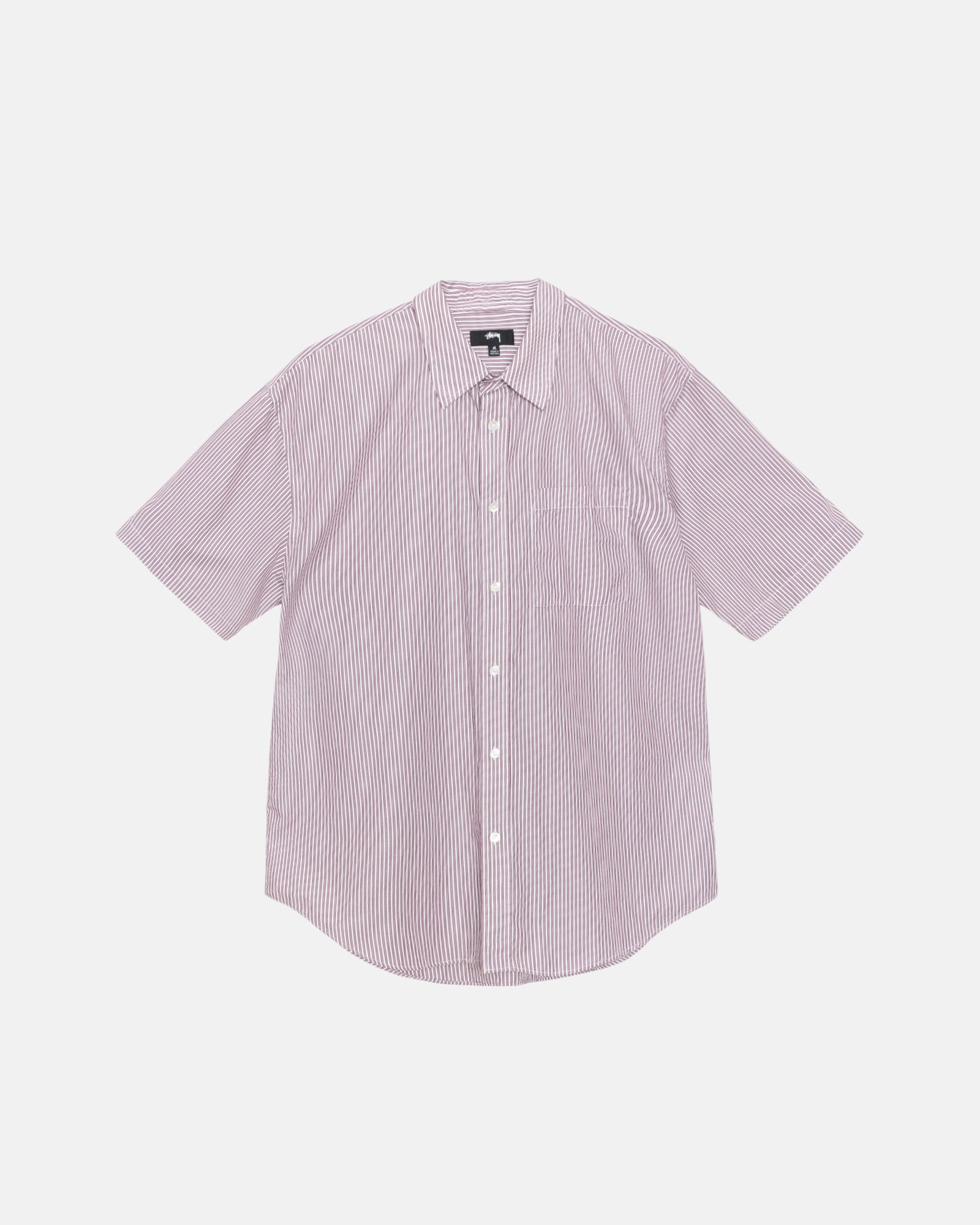 Stüssy Boxy Ss Shirt 8 Ball Stripe Burgundy Tops