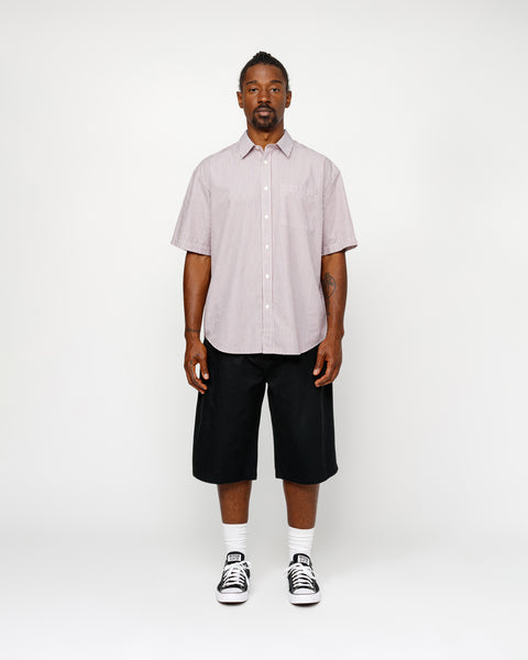 Stüssy Boxy Ss Shirt 8 Ball Stripe Burgundy Tops