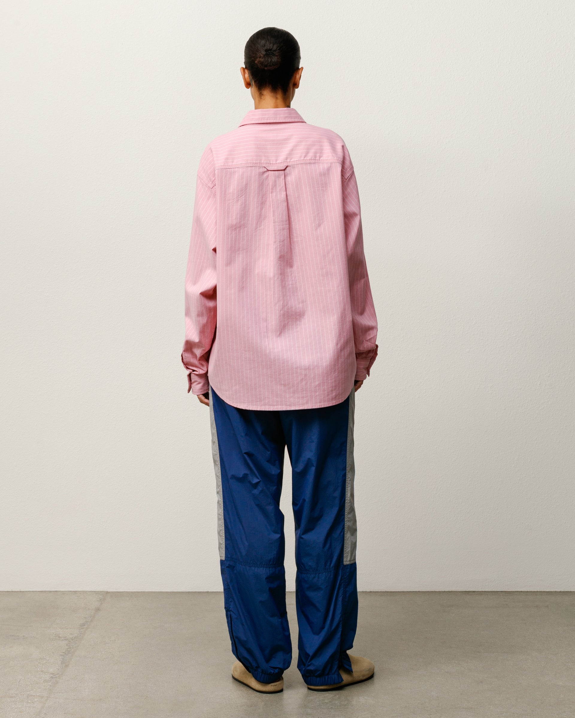 Oxford Ls Shirt Mens Long Sleeve In Pink Stripe