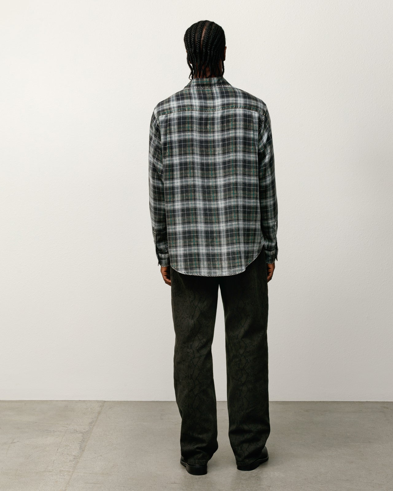 Matthew Plaid Shirt Cl Mens Long Sleeve In Charcoal