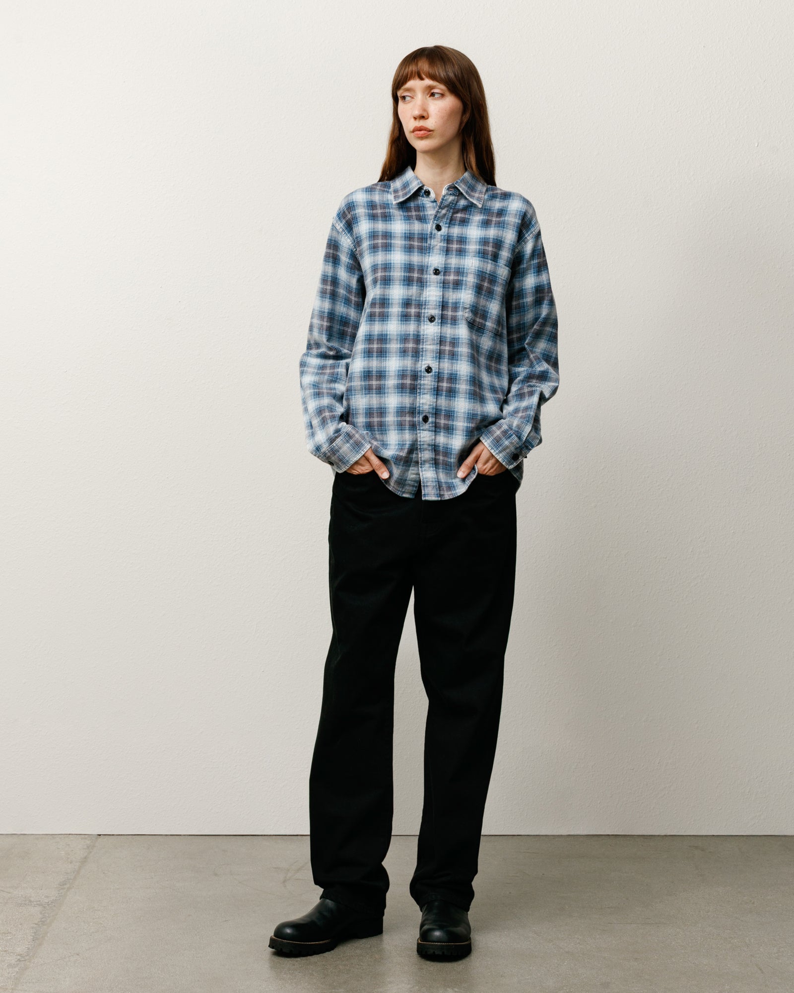 Dax Plaid Shirt Mens Long Sleeve In Blue
