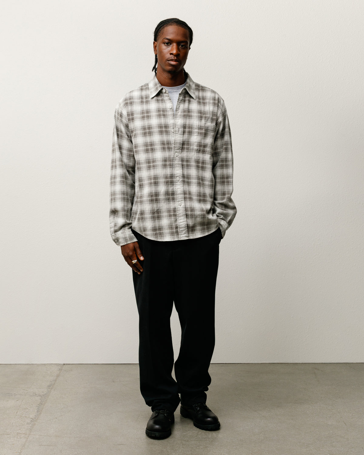 Dax Plaid Shirt Unisex Long Sleeve In Brown