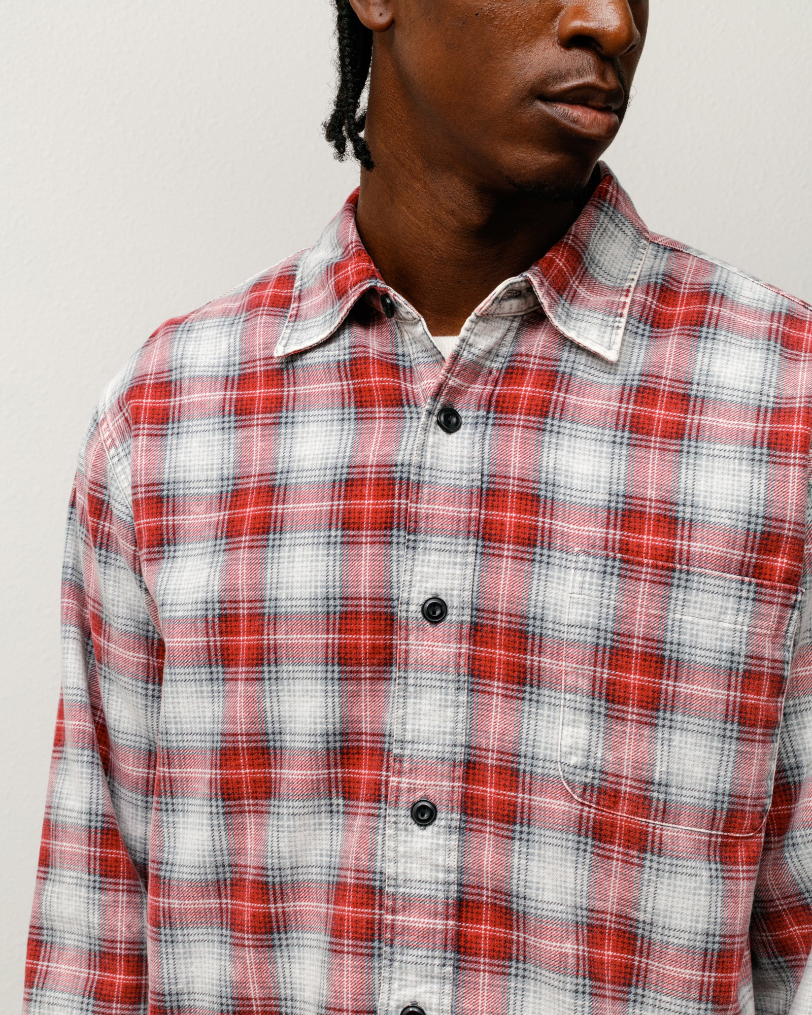 Dax Plaid Shirt Mens Long Sleeve In Red