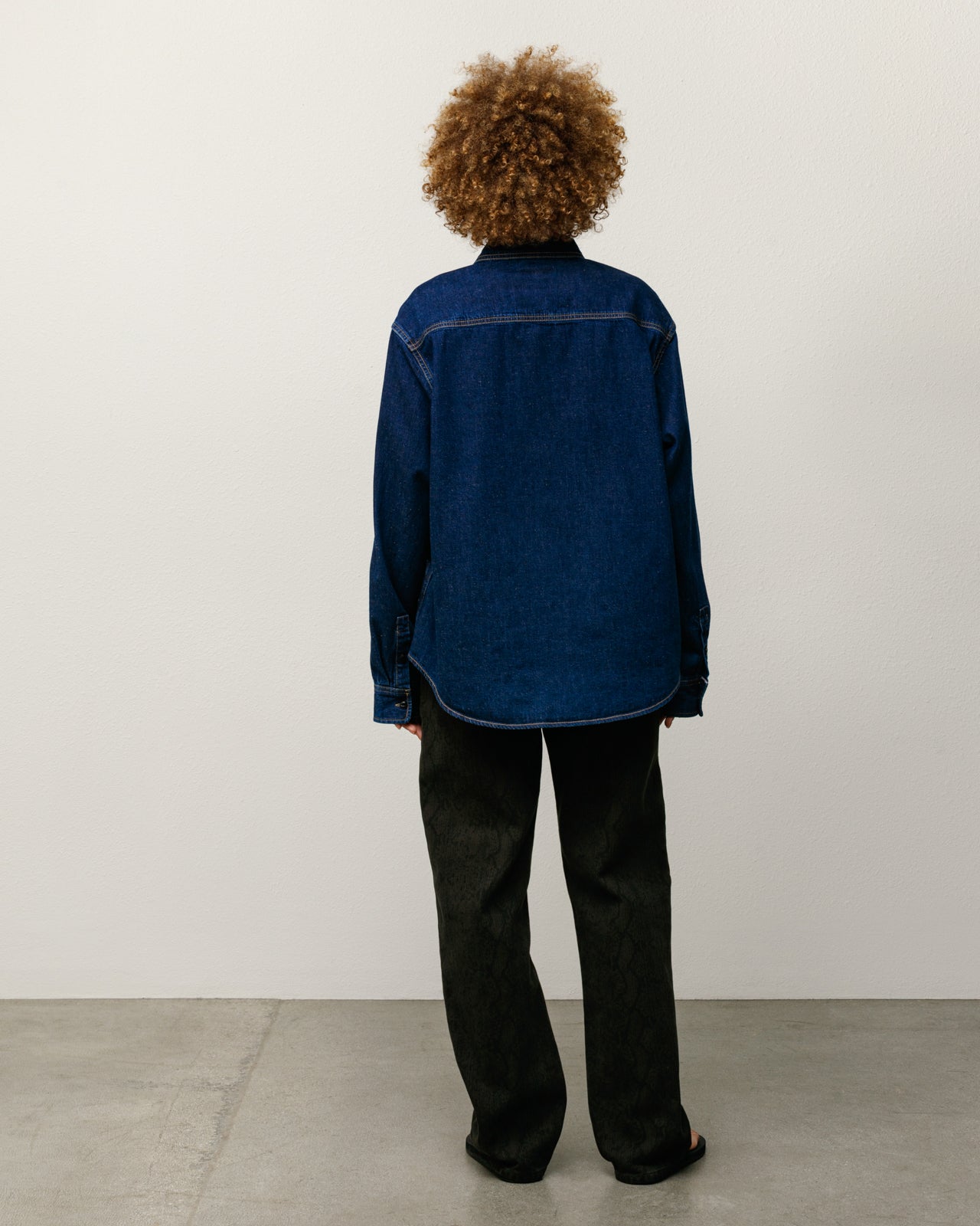 Work Denim Shirt Mens Long Sleeve In Dark Denim