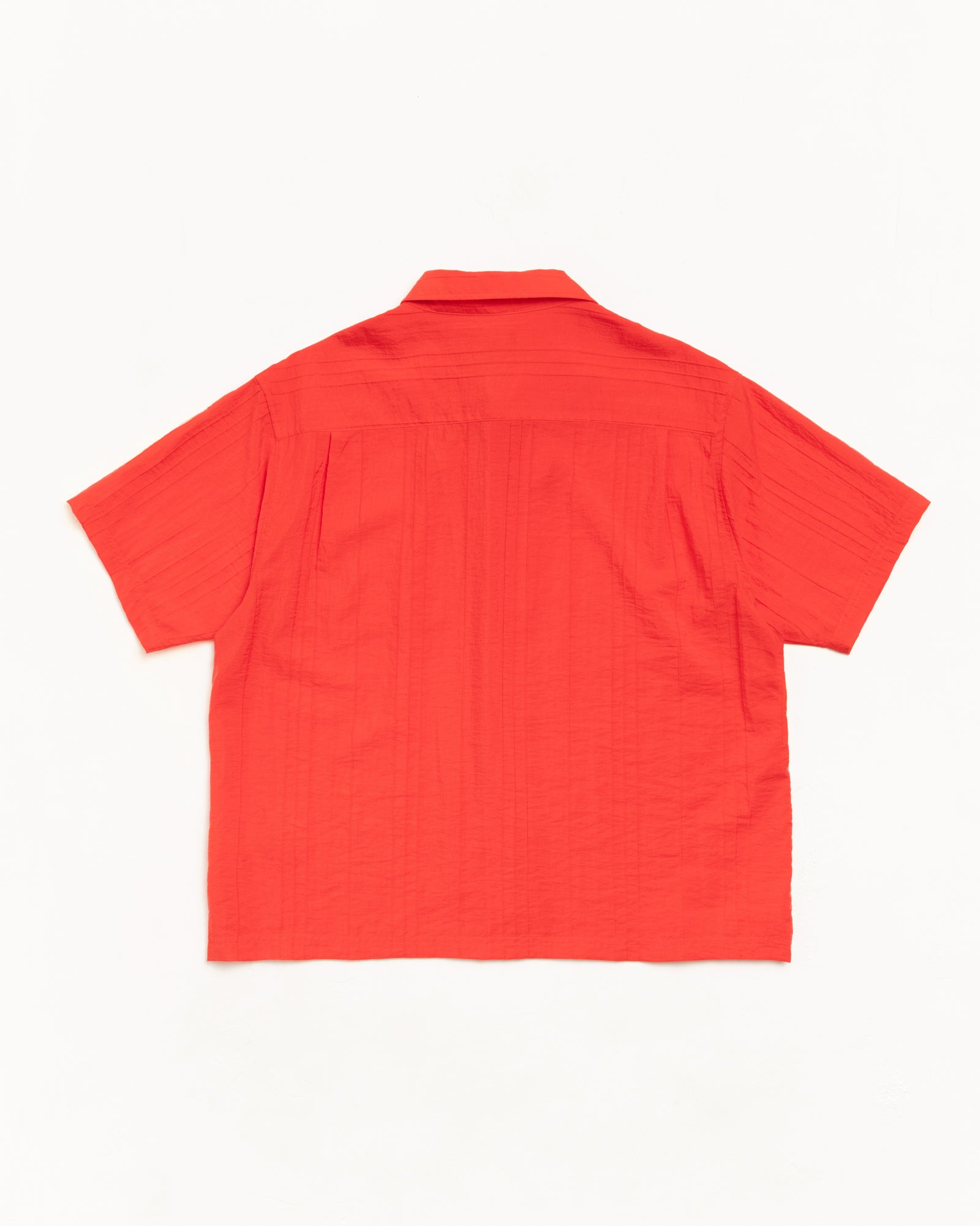 Pleated Textured Shirt Mens Long Sleeve In Red