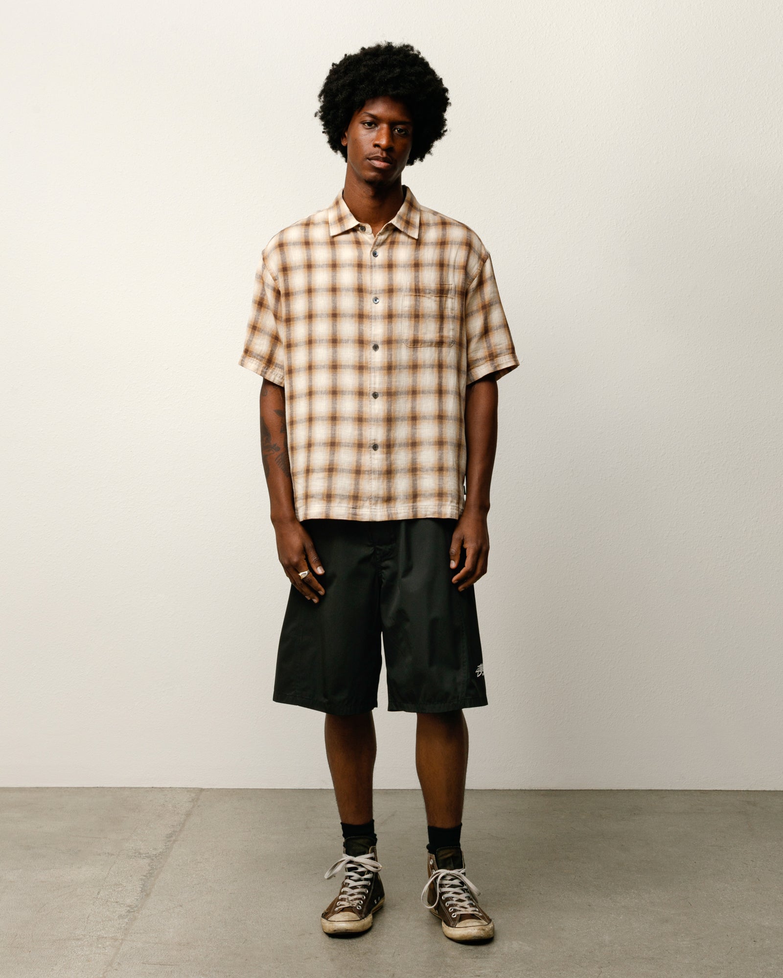 Liam SS Plaid Shirt – Brown | Tops & Shirts | Stüssy Korea