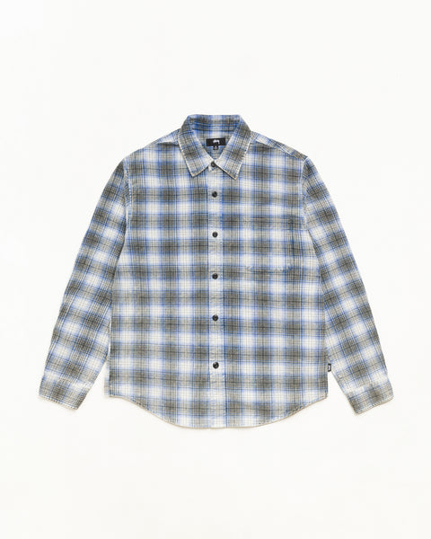 Dax Plaid Shirt Unisex Long Sleeve In Blue