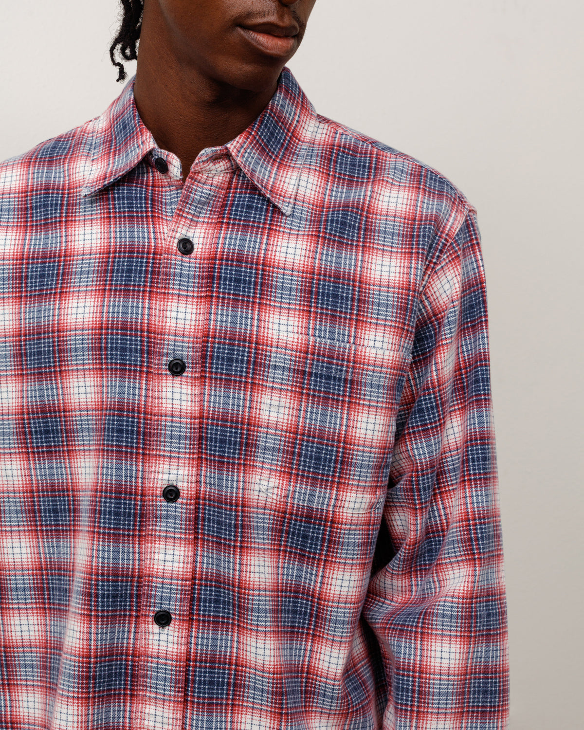 Dax Plaid Shirt Unisex Long Sleeve In Red