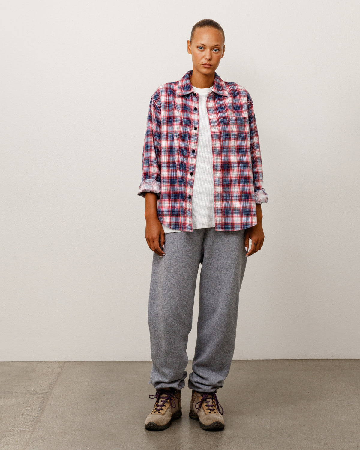 Dax Plaid Shirt Unisex Long Sleeve In Red