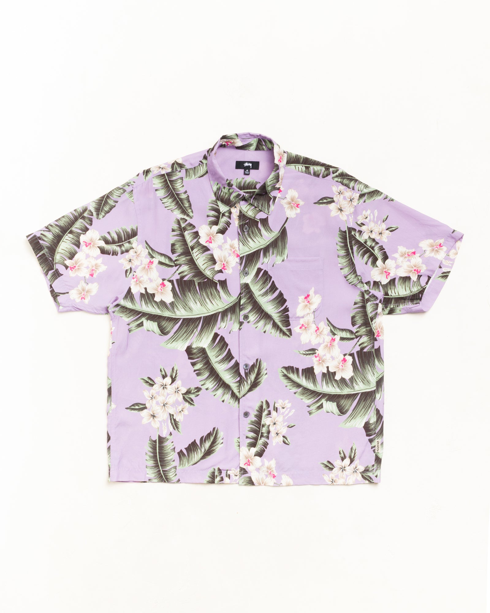 Hawaiian Floral Ss Shirt Unisex Short Sleeve In Lavender