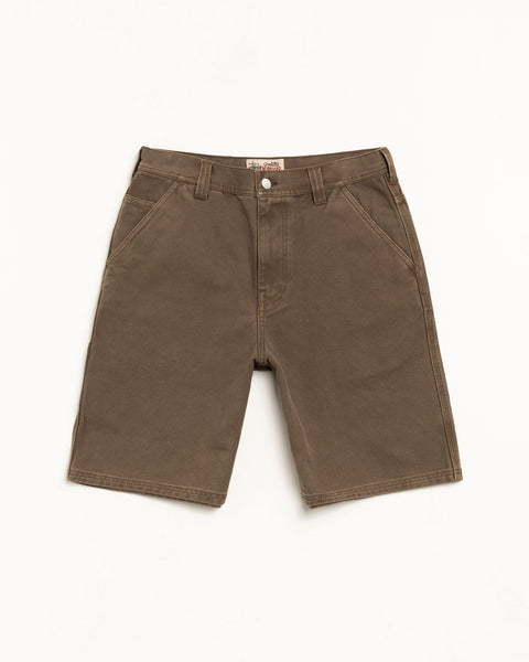 Work Short Washed Canvas Mens Regular In Brown