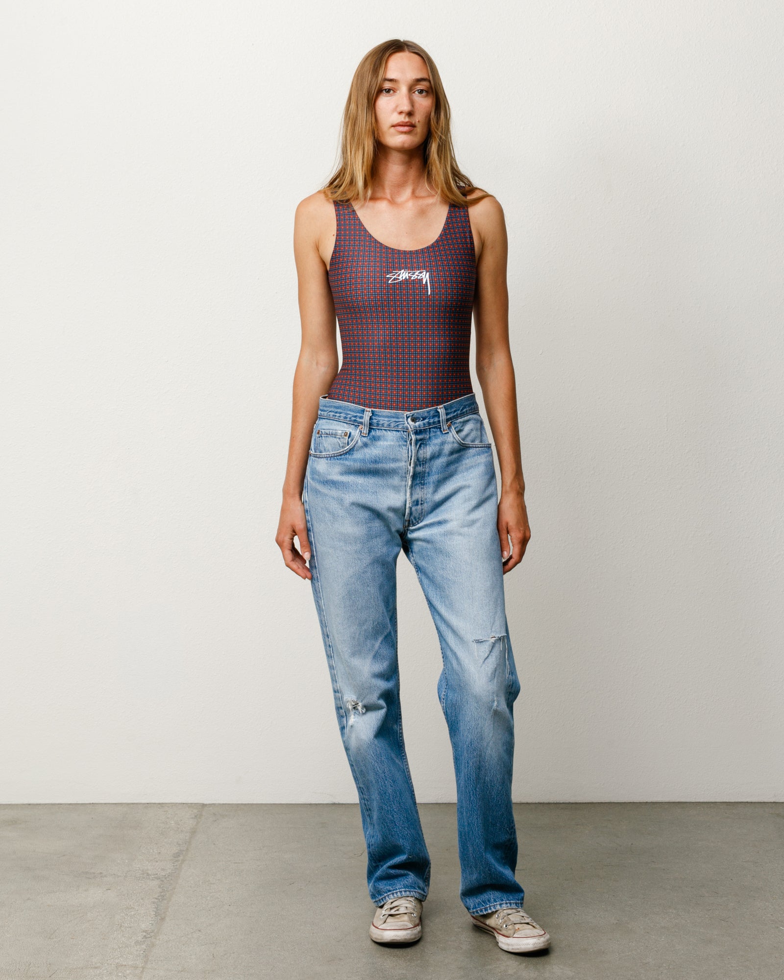 Surf Stock One Piece Womens Sleeveless In Plaid