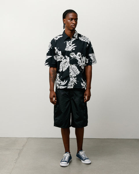Paneled Board Short in black