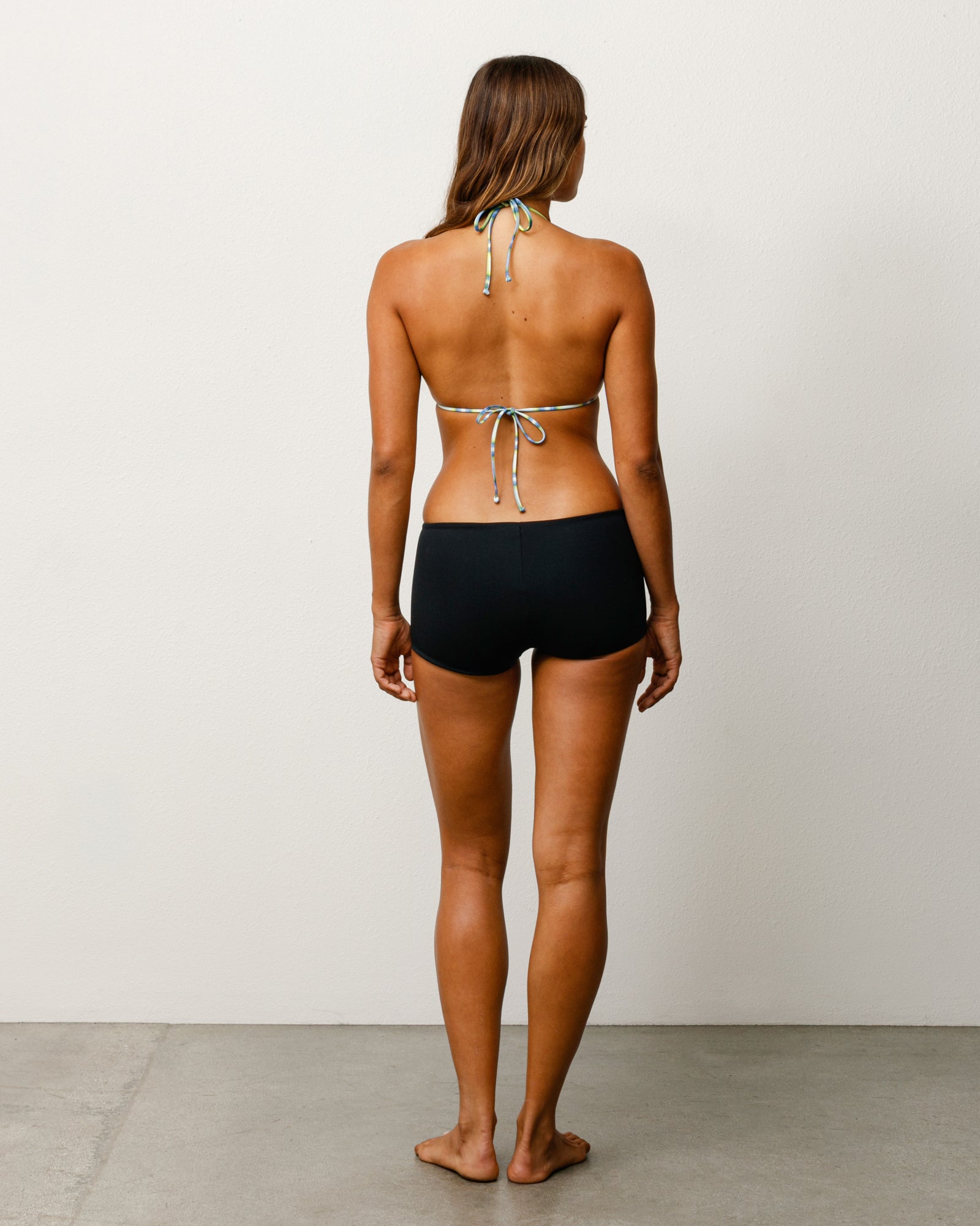 Triangle Bikini Top Womens Sleeveless In Green Plaid