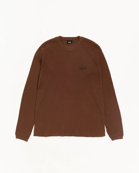 Raglan Thermal Basic Stock Unisex Long Sleeve In Brown