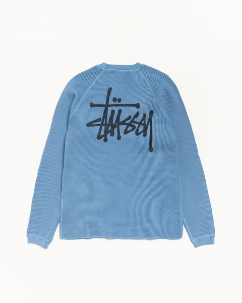 Raglan Thermal Basic Stock Mens Long Sleeve In Dusty Blue