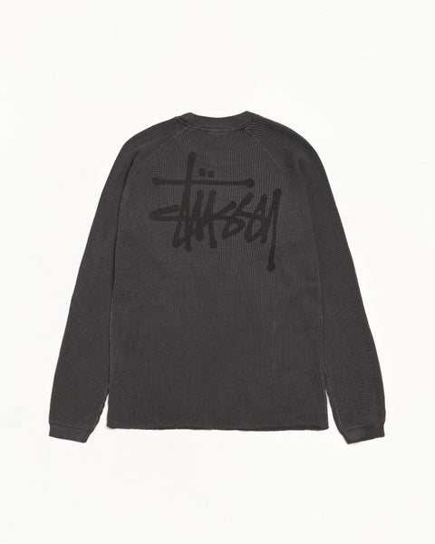 Raglan Thermal Basic Stock Mens Long Sleeve In Washed Black
