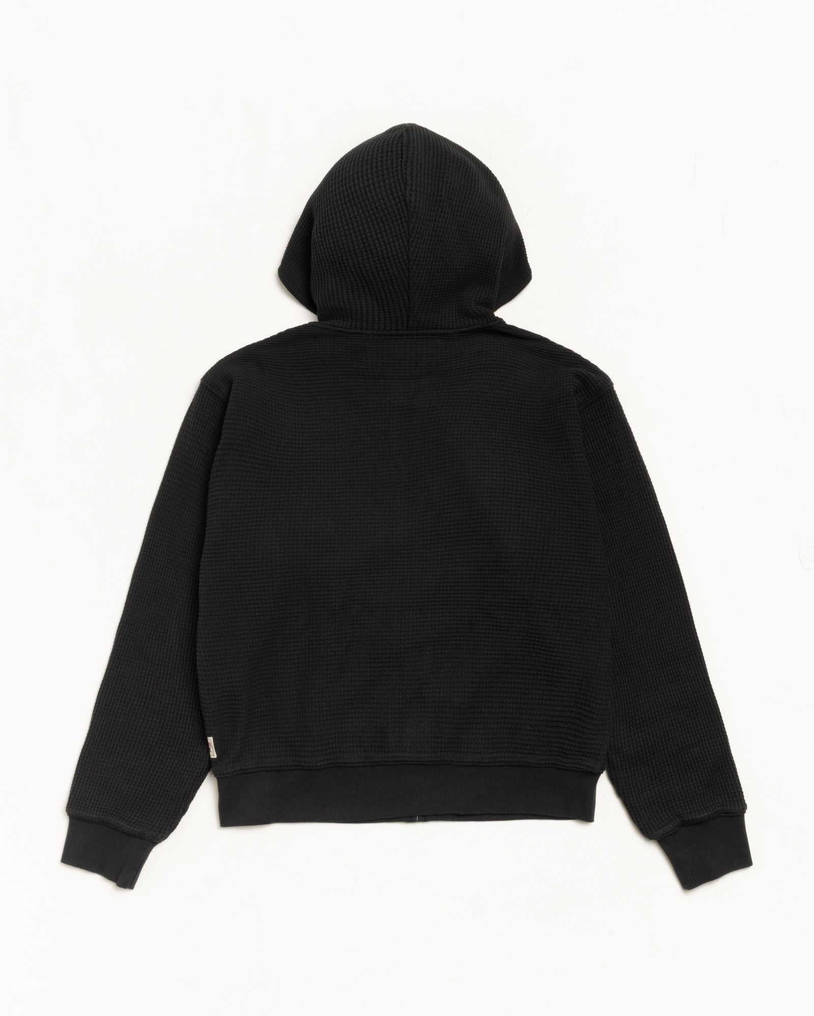 Double Layer Waffle Zip Hoodie – Black | Tops | Stüssy Korea