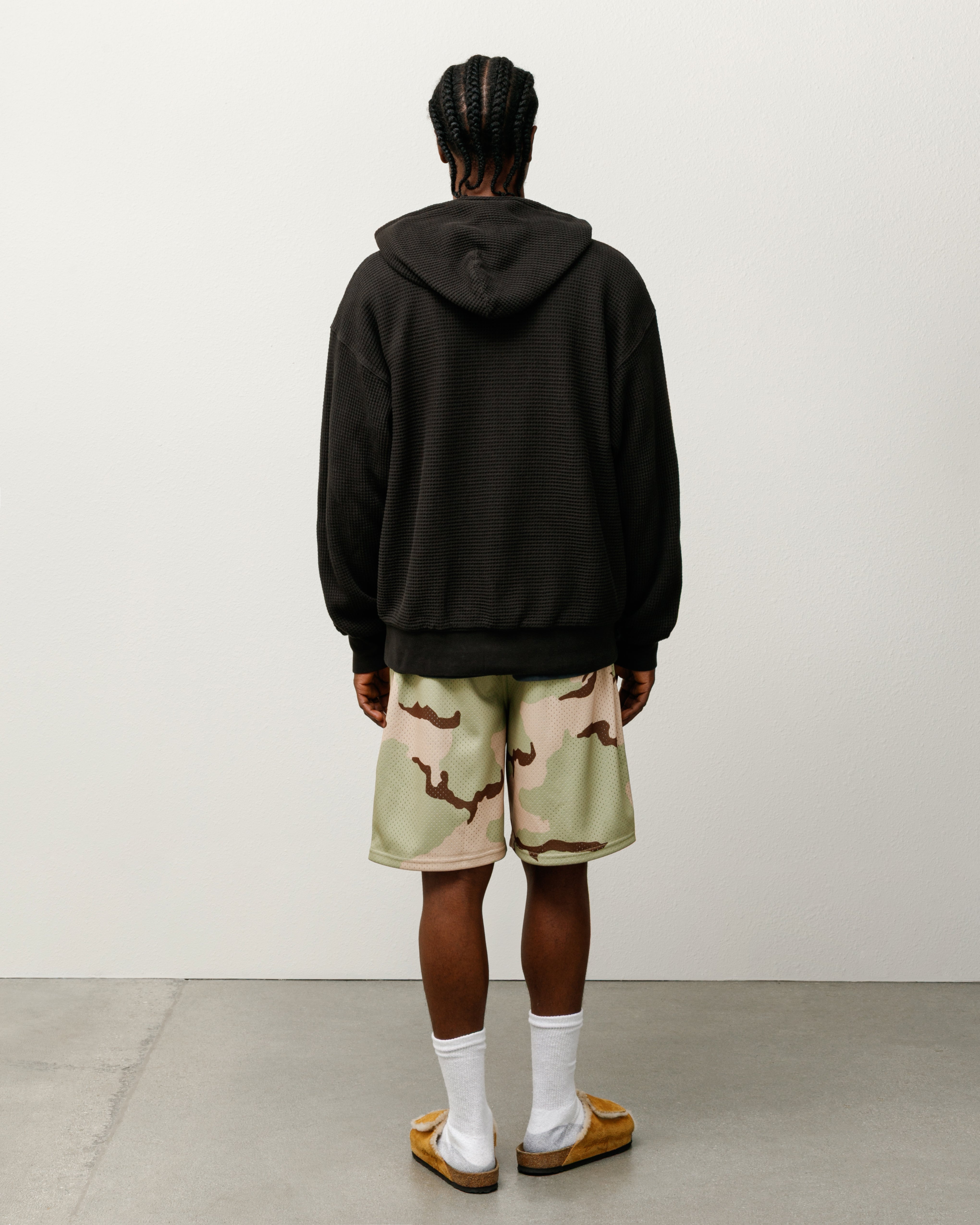 Double Layer Waffle Zip Hoodie – Black | Tops | Stüssy Korea