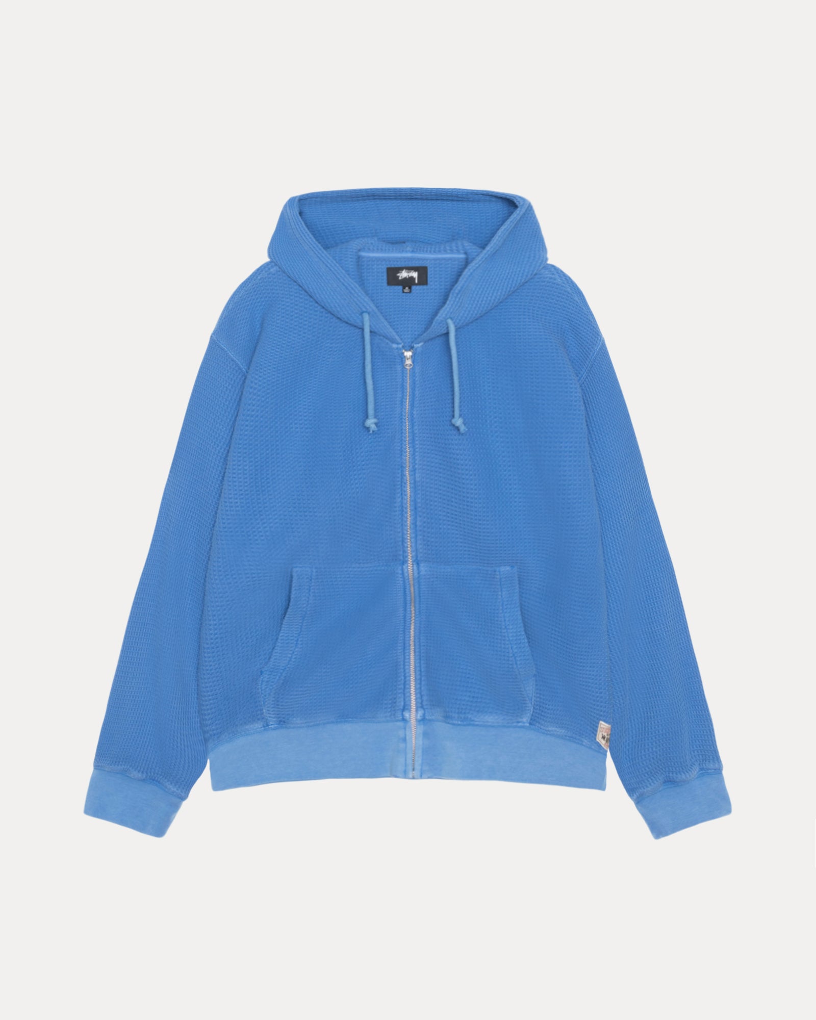 Double Layer Waffle Zip Hoodie – Blue | Tops | Stüssy Korea
