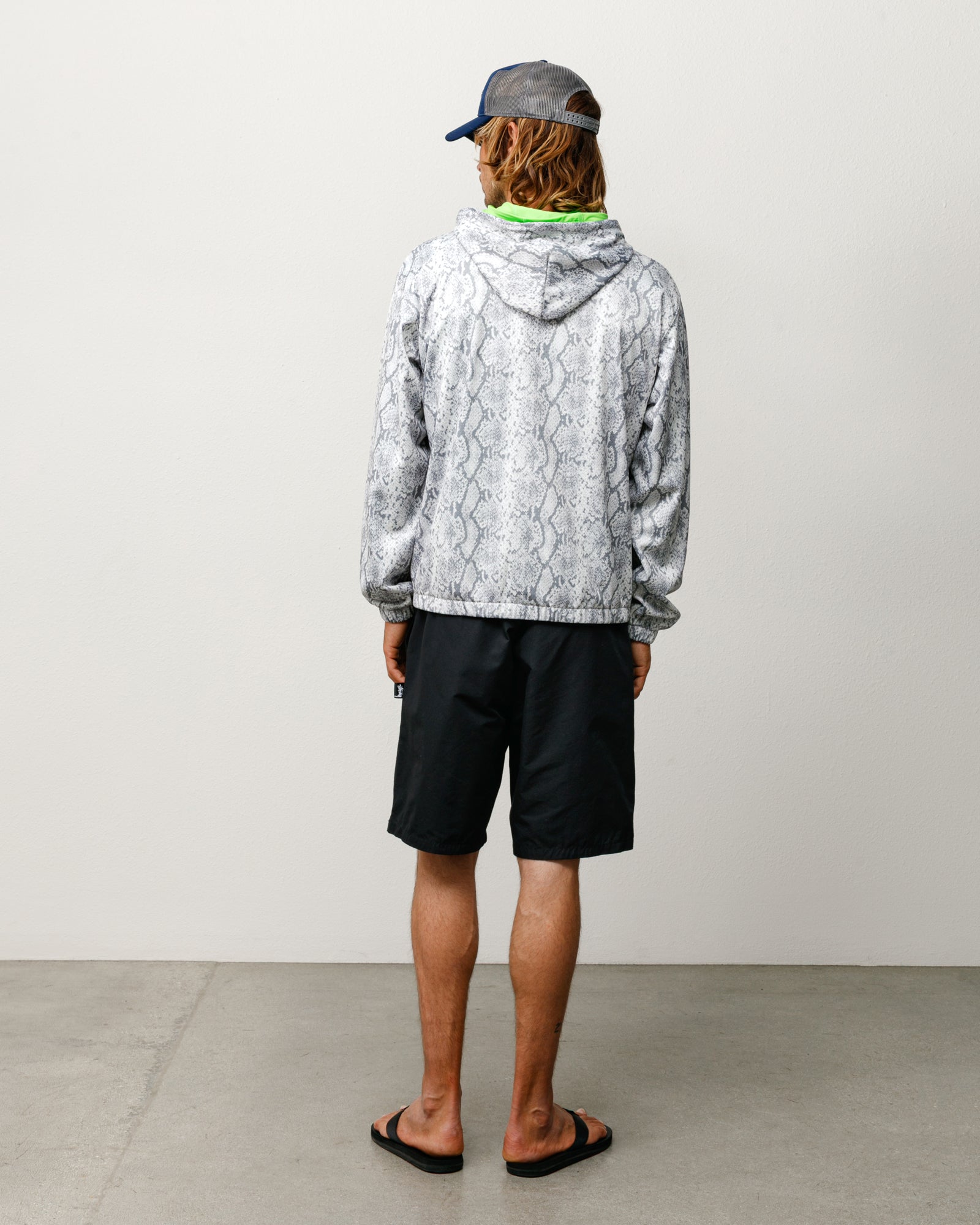 Athletic Mesh Zip Hood Unisex Long Sleeve In Snake