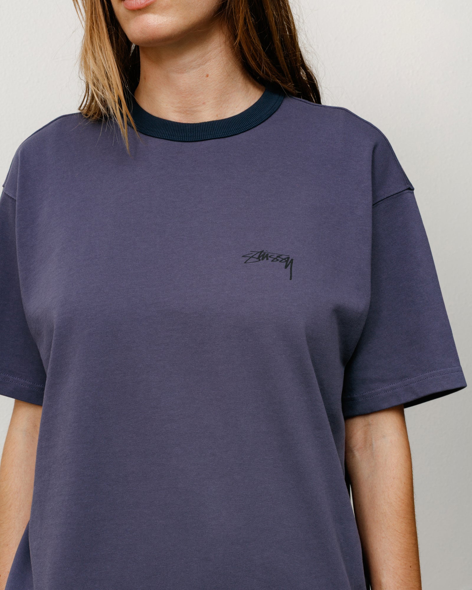 Ss Ringer Tee Unisex Short Sleeve In Blueberry