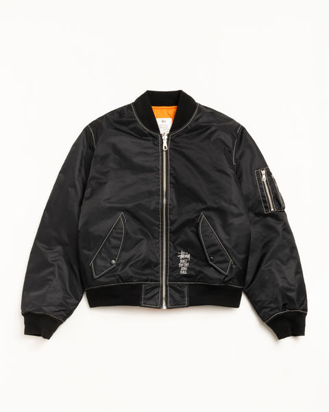 Built Reversible Bomber Jacket – Black | Outerwear | Stüssy Korea