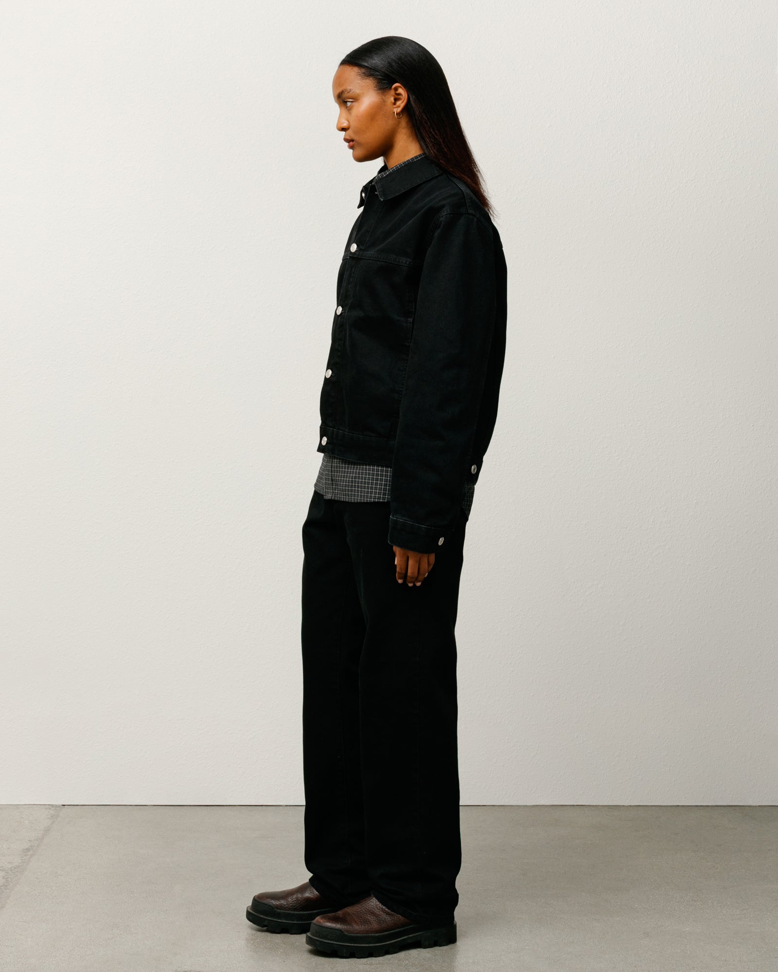 Trucker Jacket Denim – Black | Outerwear | Stüssy Korea