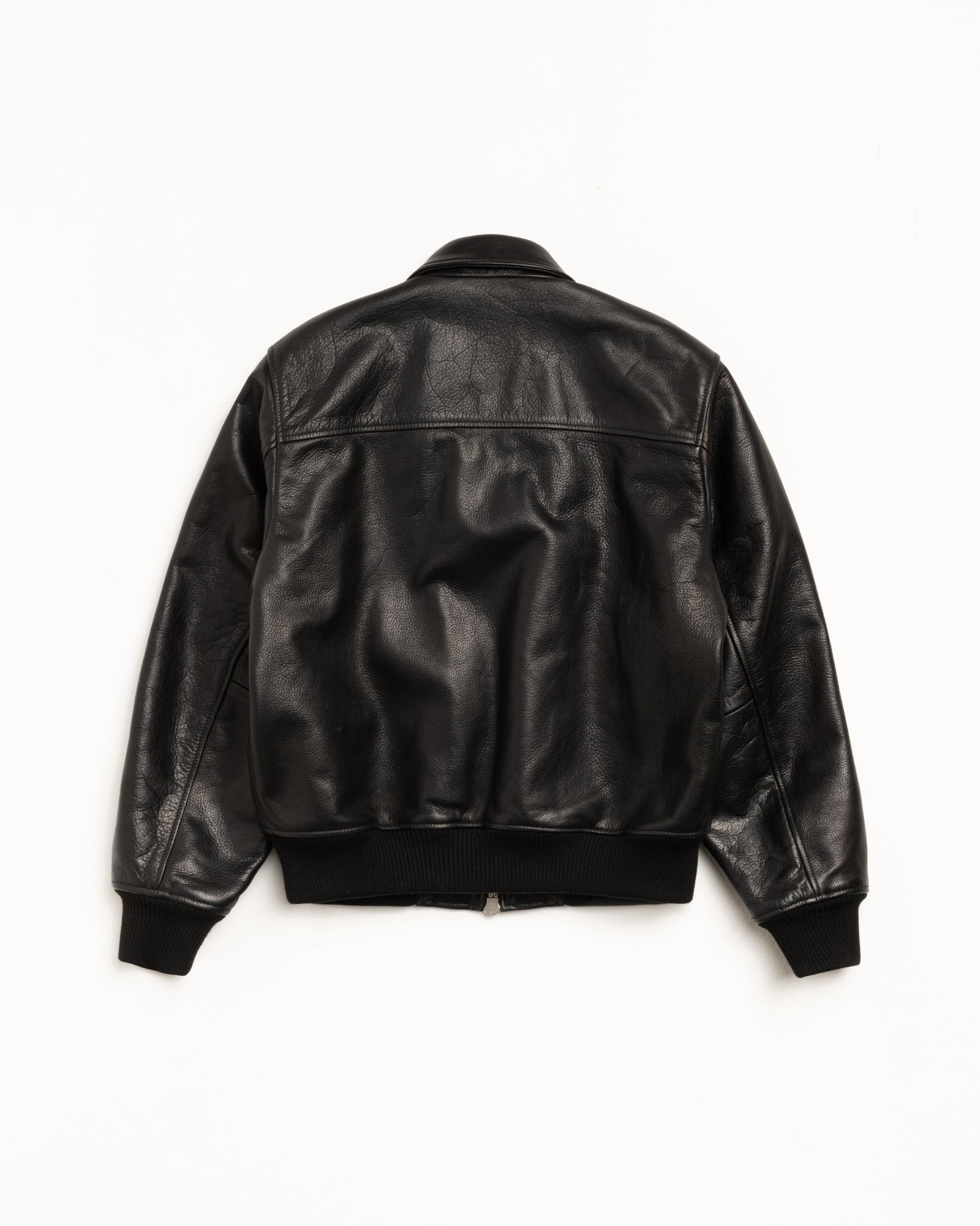 Leather Flight Jacket – Black | Outerwear | Stüssy Korea