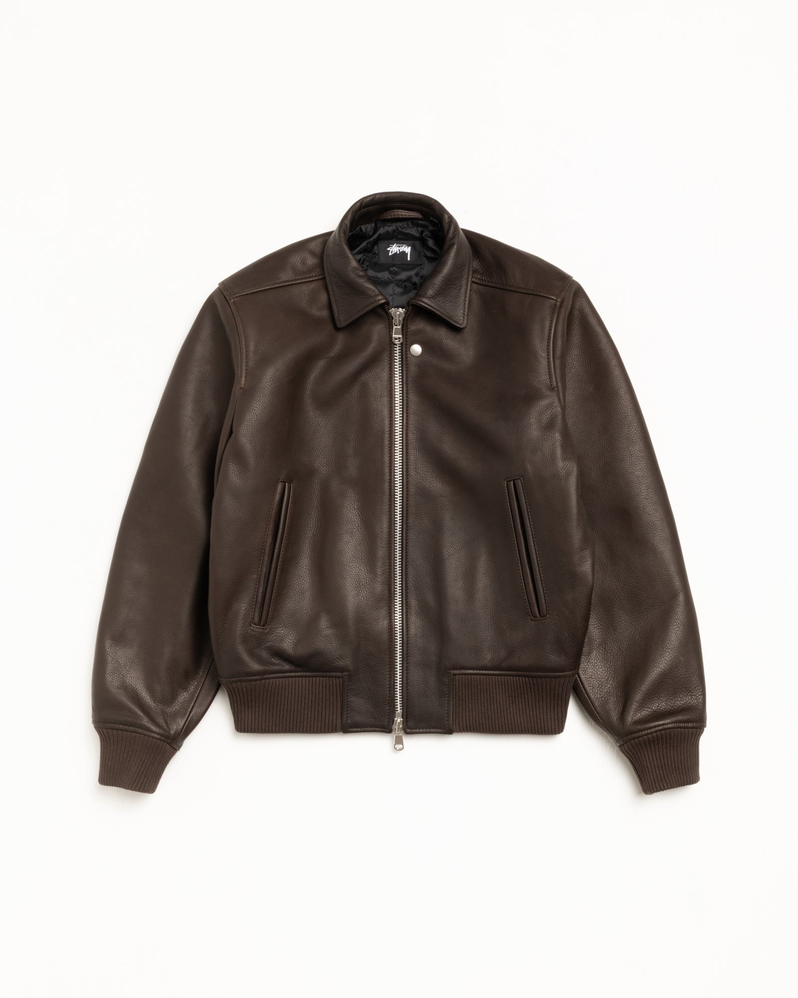 Leather Flight Jacket – Dark Brown | Outerwear | Stüssy Korea