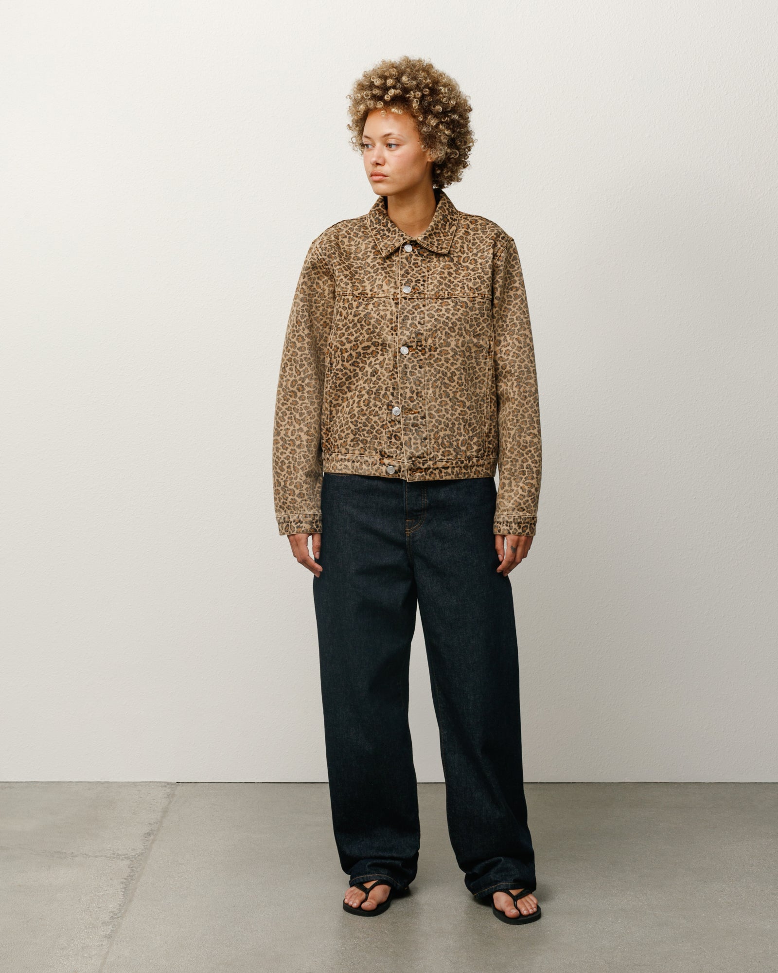 Trucker Jacket Denim – Leopard | Outerwear | Stüssy Korea