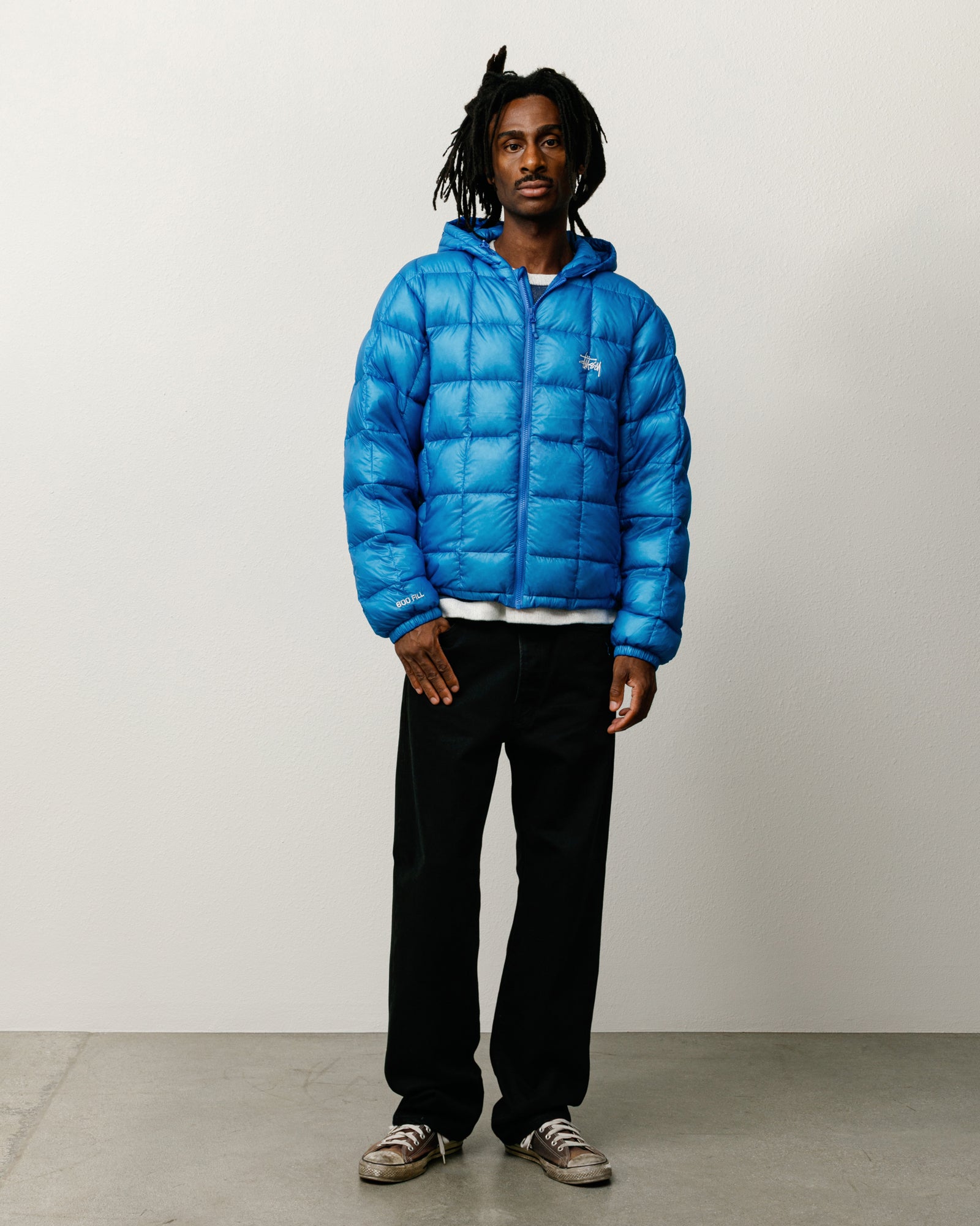 Midweight Hooded Puffer Mens Long Sleeve In Blue
