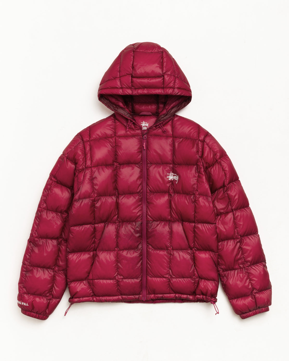 Midweight Hooded Puffer Unisex Long Sleeve In Fucshia