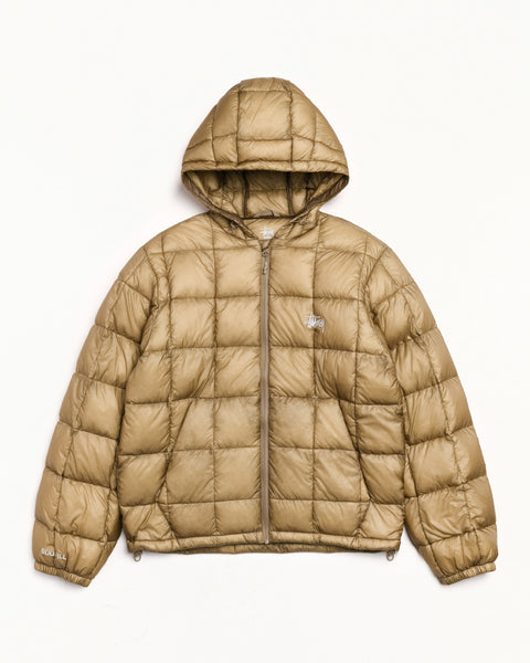 Midweight Hooded Puffer Mens Long Sleeve In Khaki