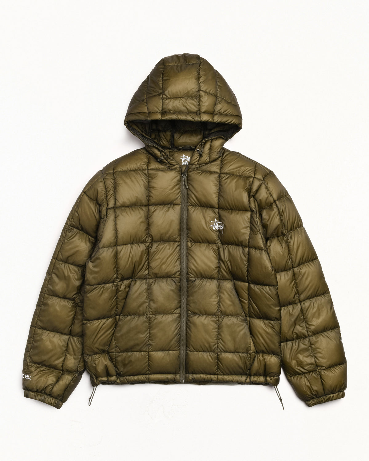 Midweight Hooded Puffer Unisex Long Sleeve In Olive