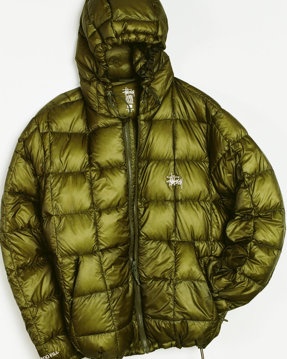 Midweight Hooded Puffer Unisex Long Sleeve In Olive
