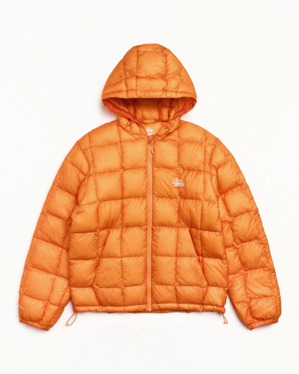Midweight Hooded Puffer Unisex Long Sleeve In Orange