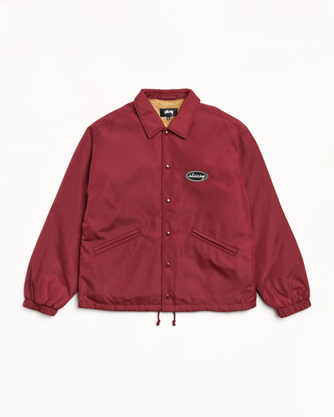 Coaches Jacket Mens Long Sleeve In Burgundy