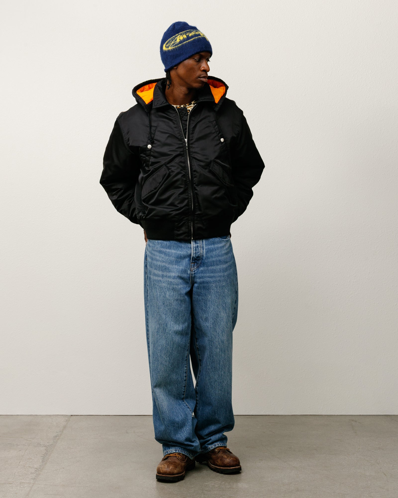 Flight Bomber Mens Long Sleeve In Black