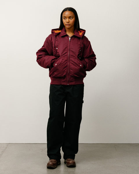 Flight Bomber Mens Long Sleeve In Burgundy