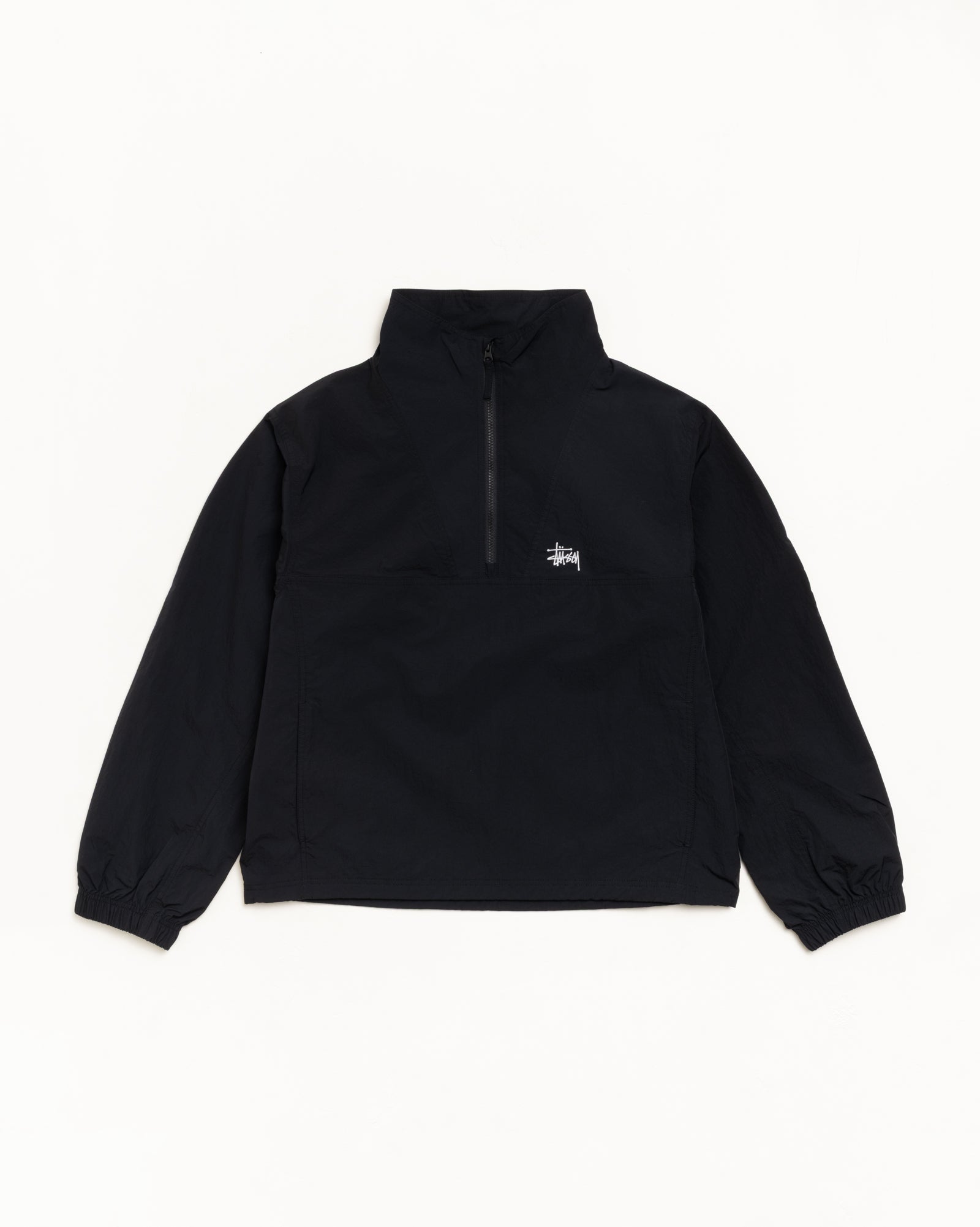 Warm Up Pullover – Black | Outerwear | Stüssy Korea
