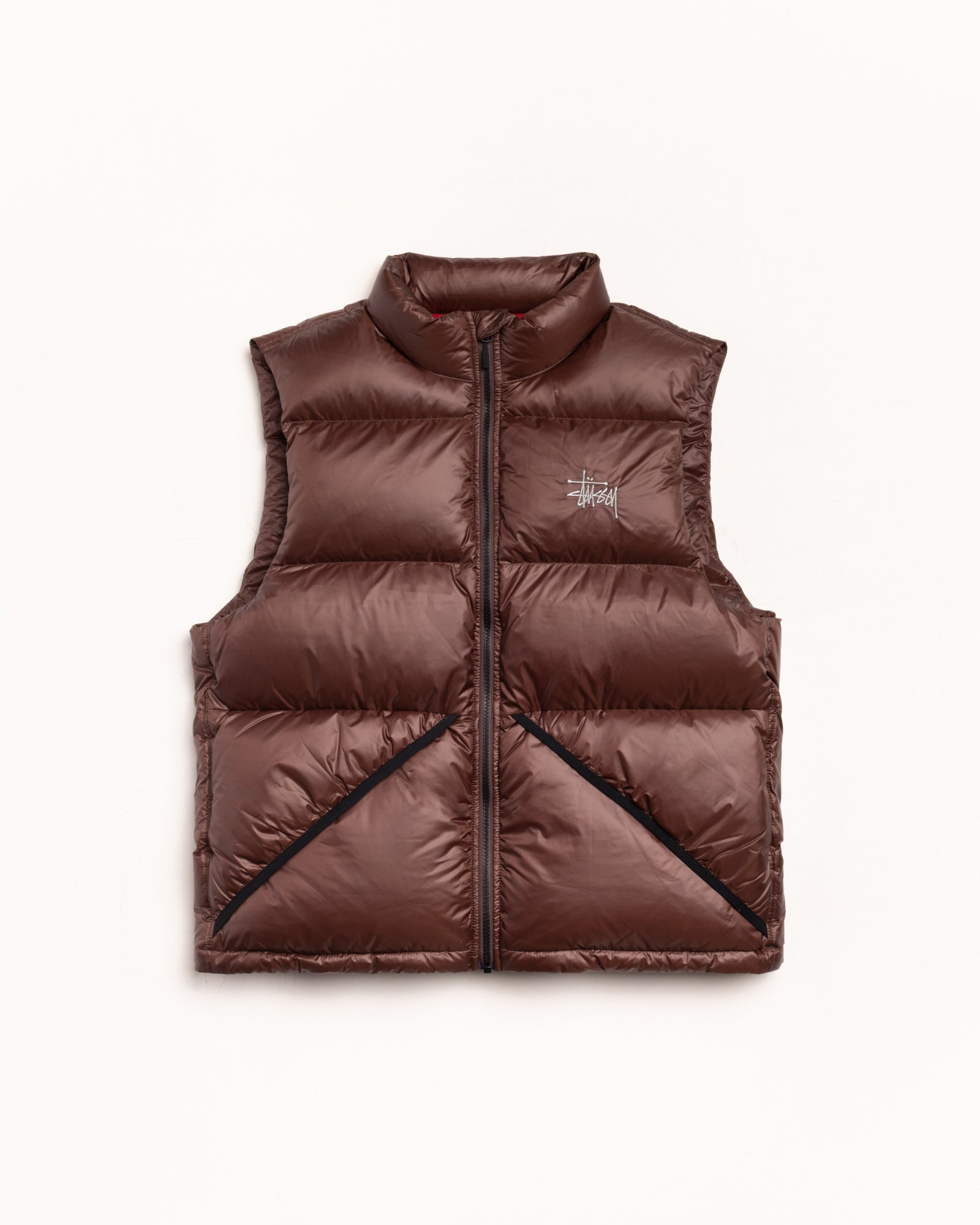 Micro Ripstop Down Vest – Brown | Outerwear | Stüssy Korea