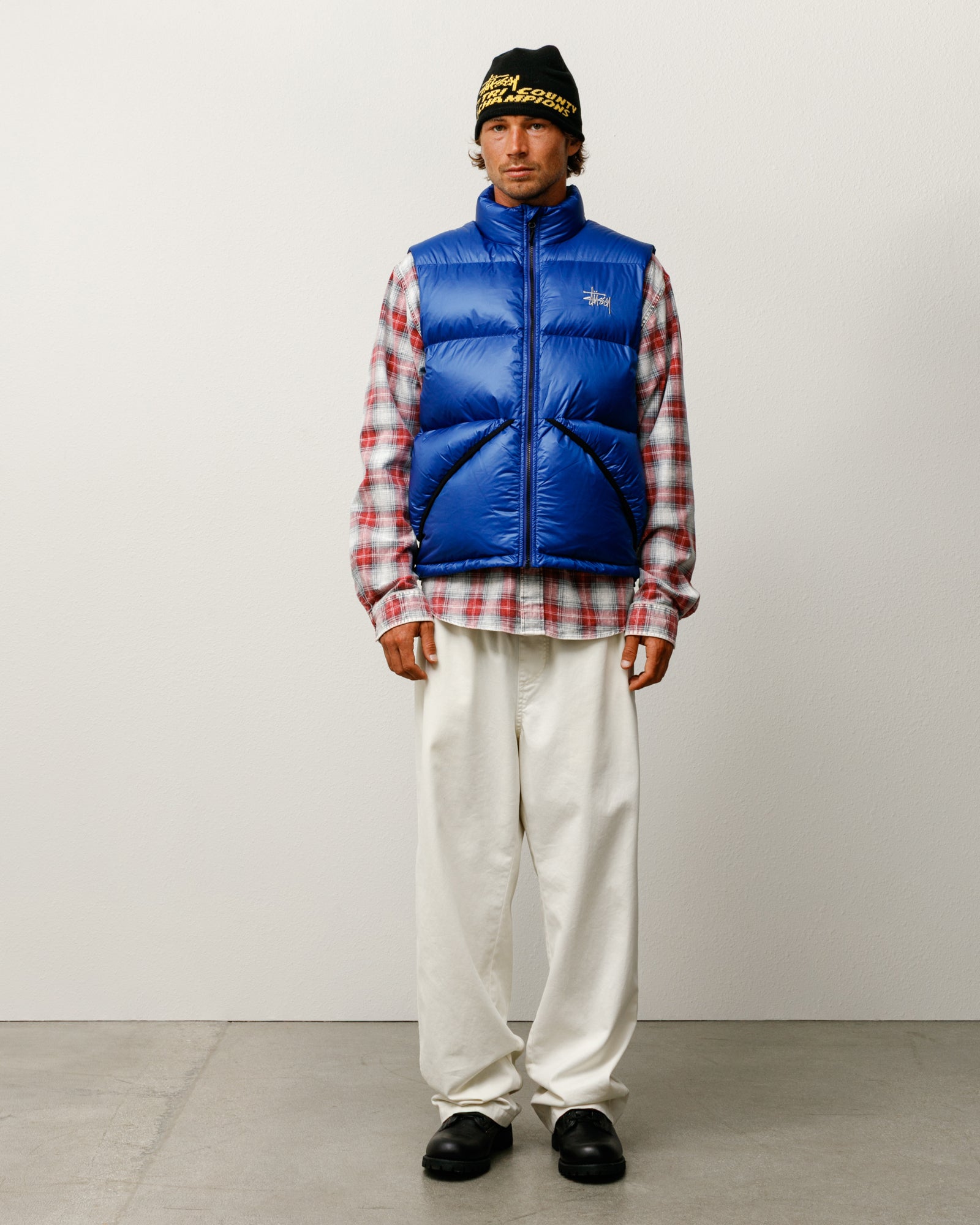 Micro Ripstop Down Vest Mens Long Sleeve In Royal