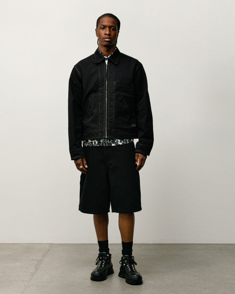 Work Jacket Collared Mens Long Sleeve In Black