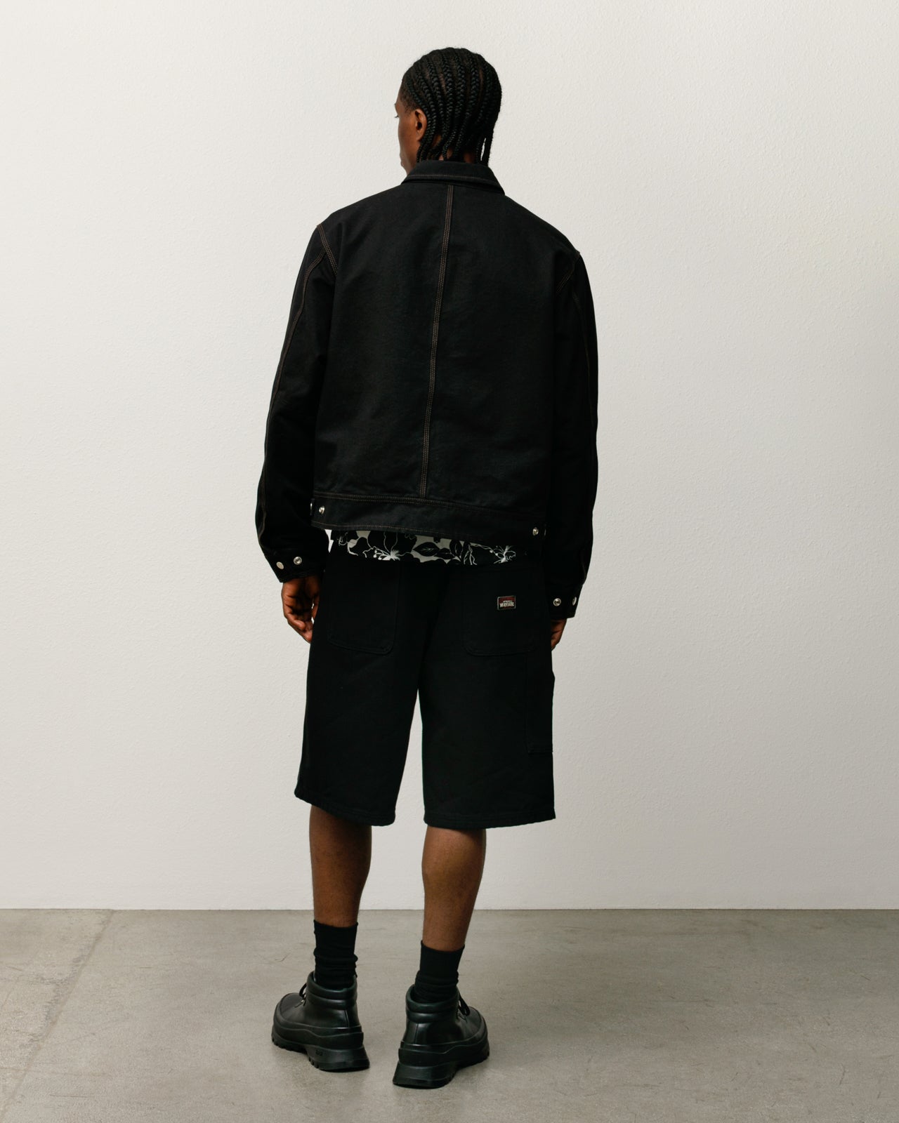 Work Jacket Collared Mens Long Sleeve In Black