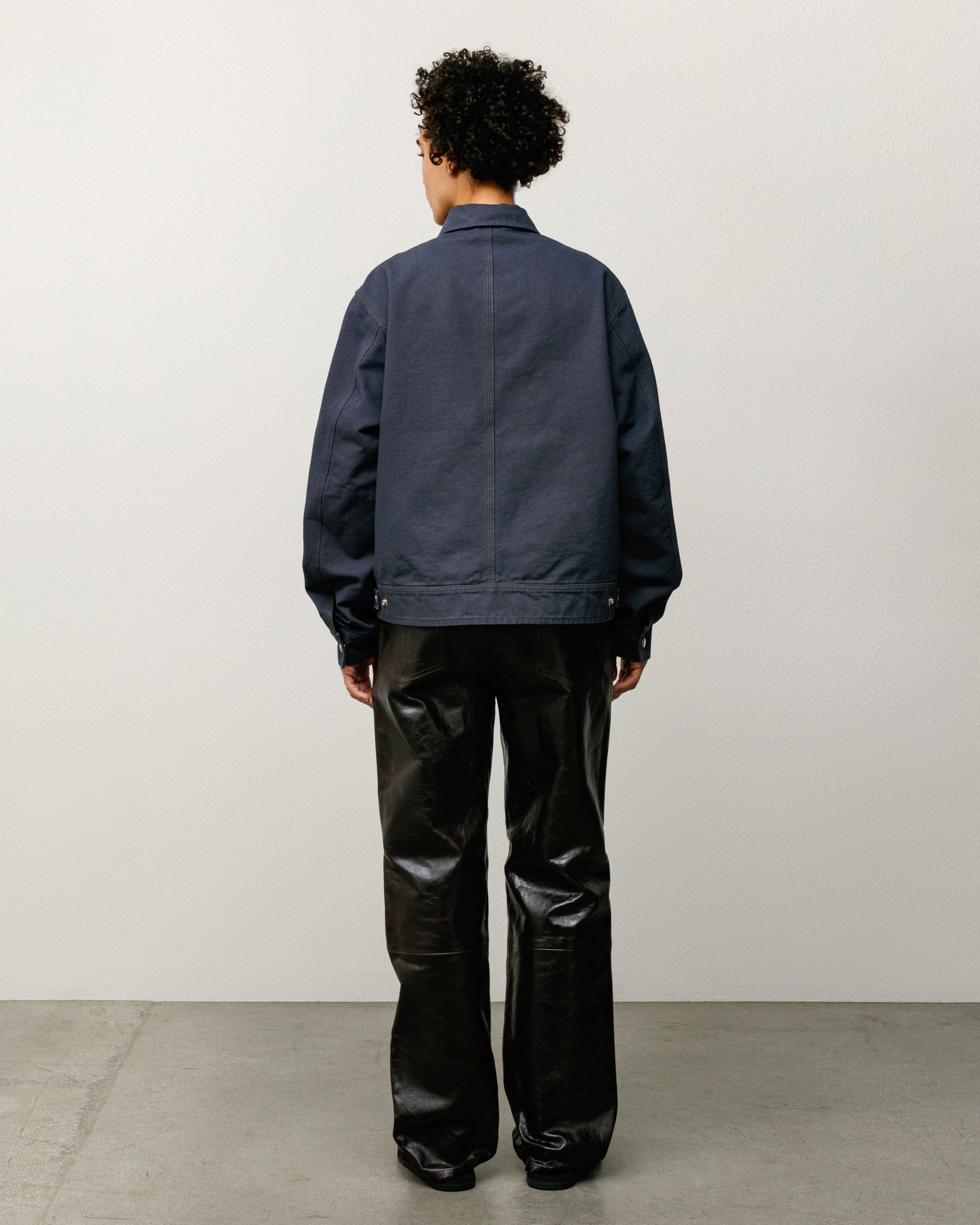 Work Jacket Collared Mens Long Sleeve In Blue