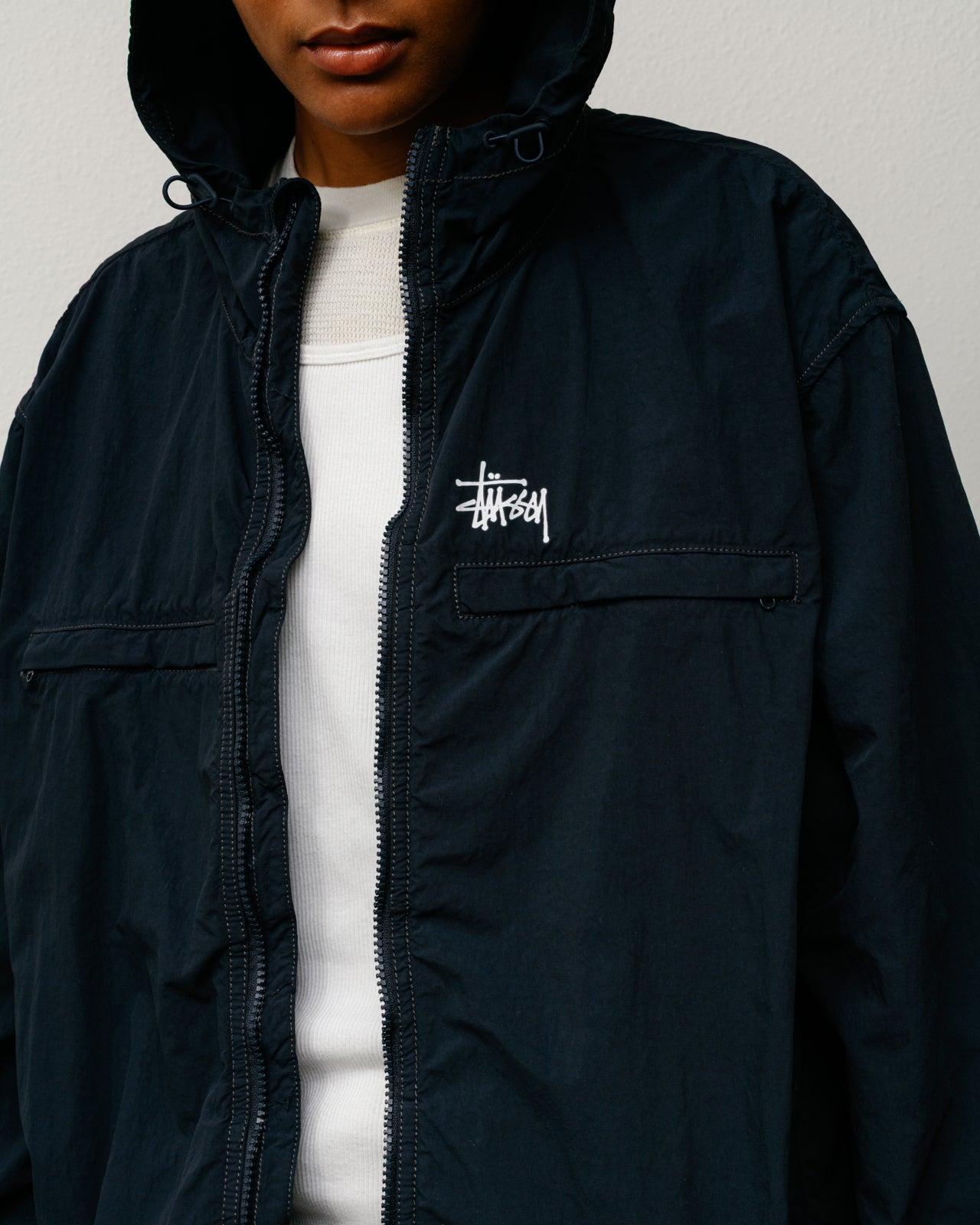 Lightweight Hooded Jacket – Navy | Outerwear | Stüssy Korea